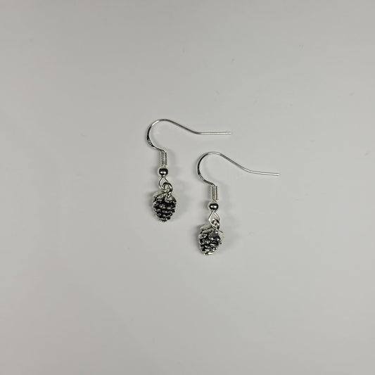 Silver Pinecone Earrings