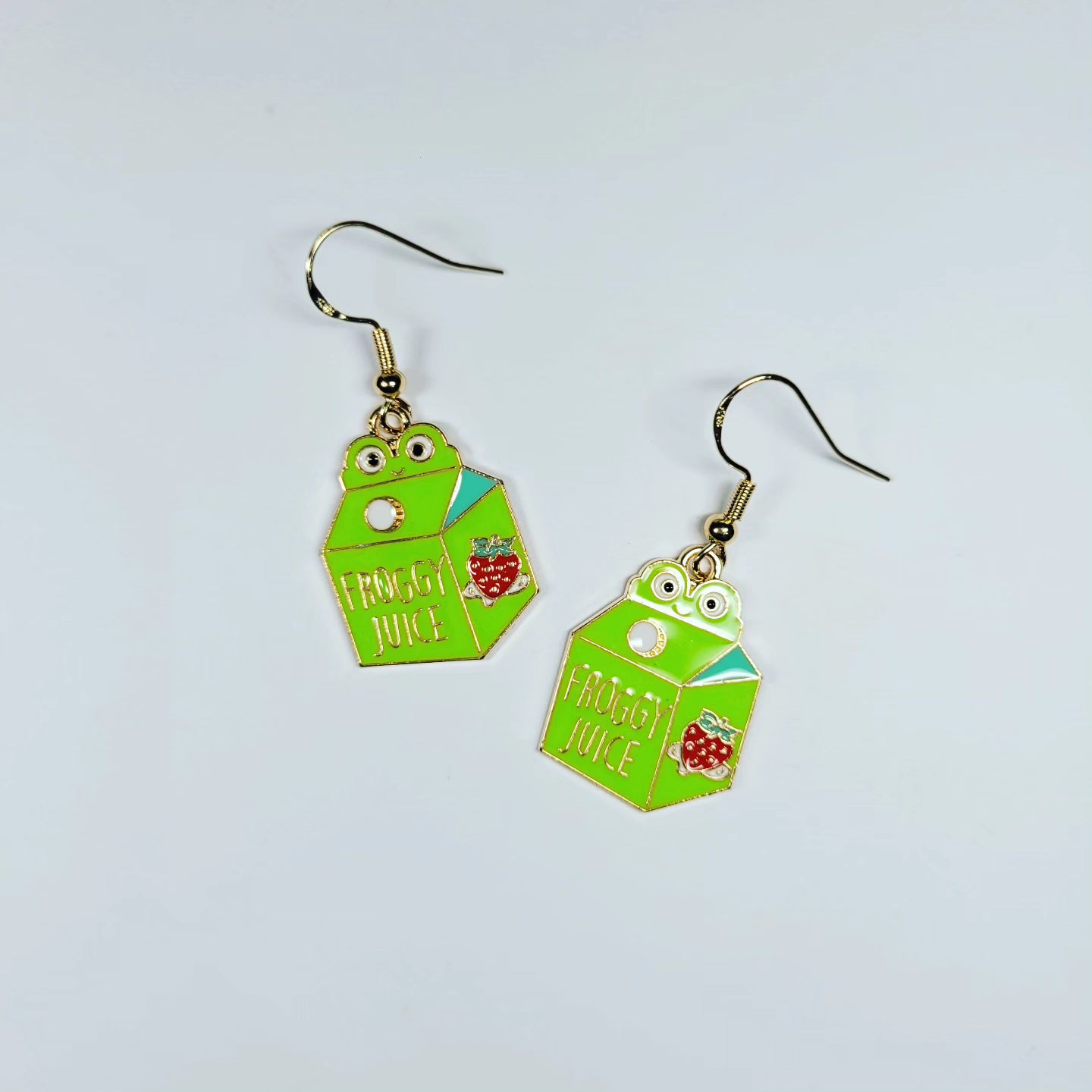 Frog Enamel Earrings